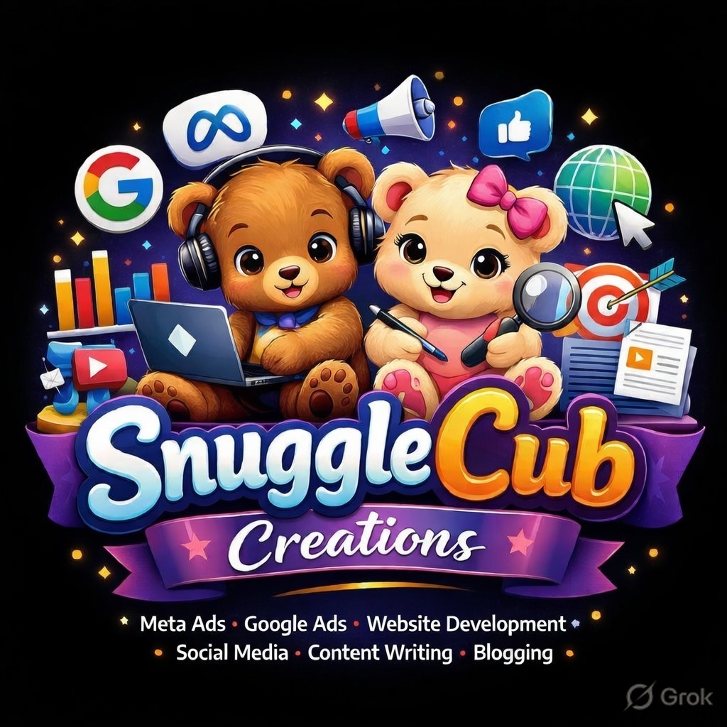 SnuggleCub Creations in SEO, Google Ads, and social media marketing to help businesses grow.